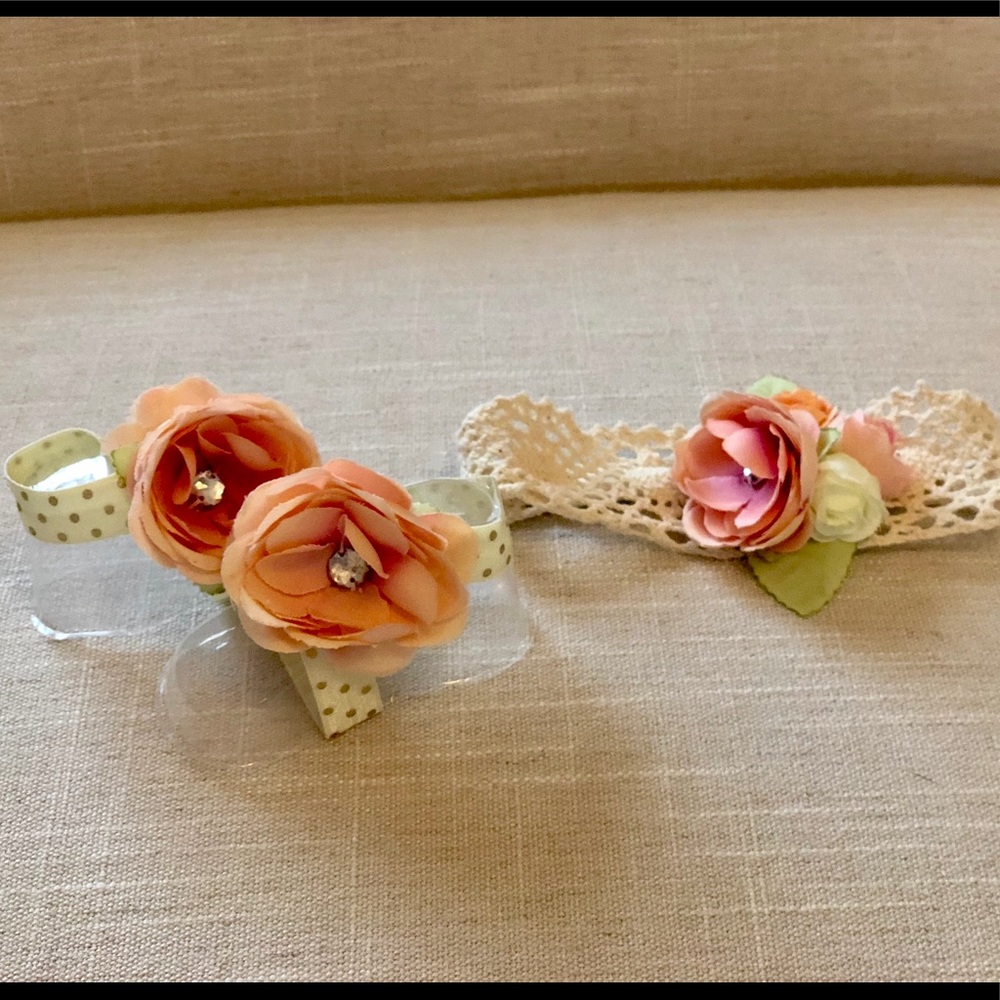 Newborn Photo Prop Headband and Sandals